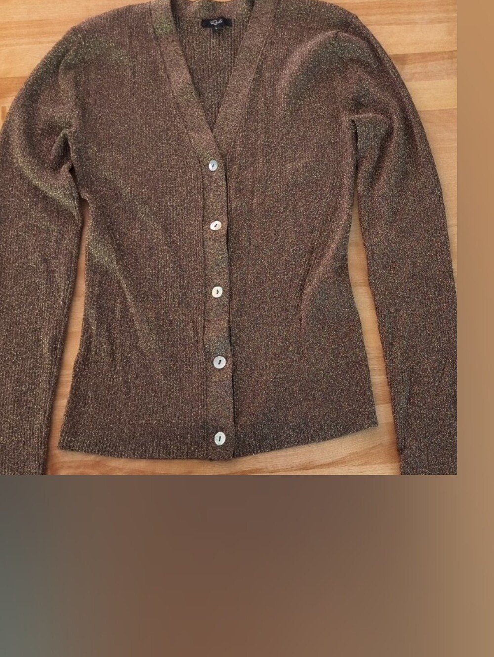 Rails Ribbed V-Neck Button Cardigan - Brown Olive - Picture 5 of 6